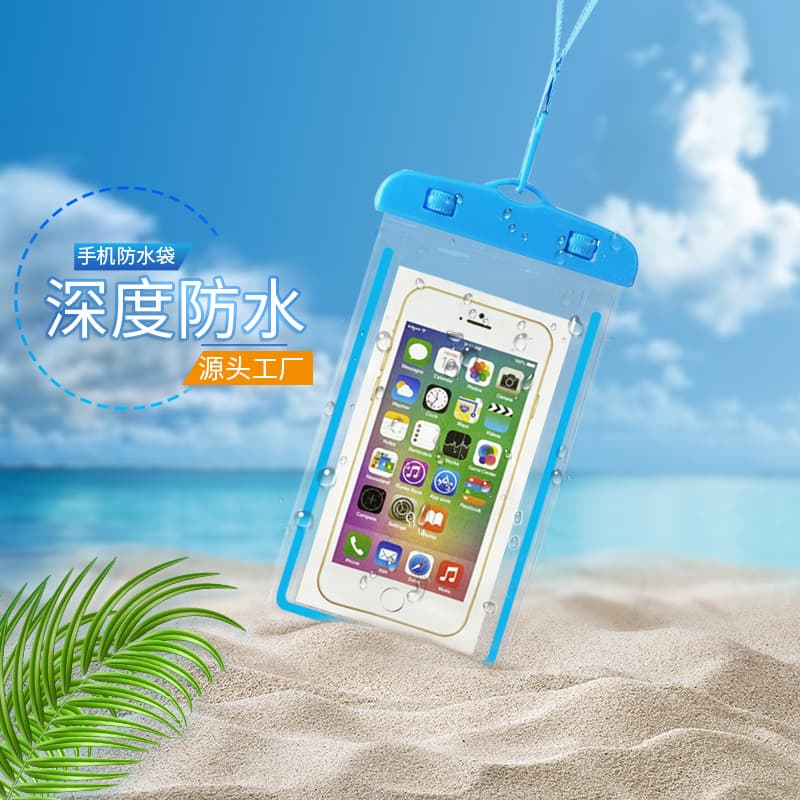 Stock Wholesale Glow-in-the-Dark Waterproof Phone Pouch, Touchscreen-Compatible Transparent PVC, Rainproof Sealed Protective Cover for Delivery Use