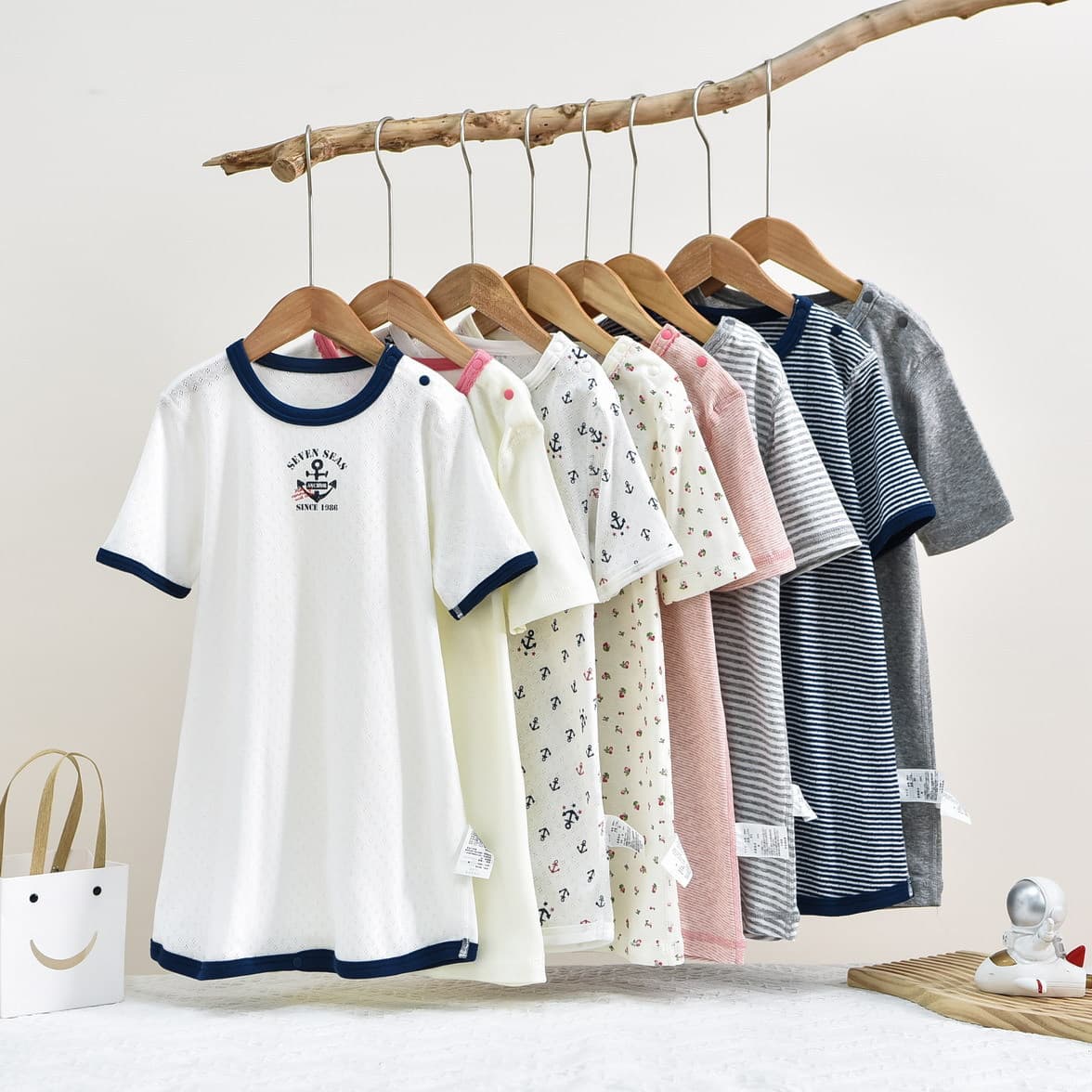 Children's Short Sleeve Sleep Dress Sleeping Bag, Cute Cartoon Pajamas for Girls, Air Conditioning Wear, Export Quality, Boys' Style