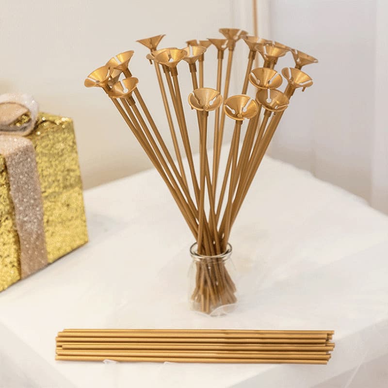 Wholesale New Material Metallic Finish Balloon Holder Rods 32CM, Metal-colored Balloon Stands