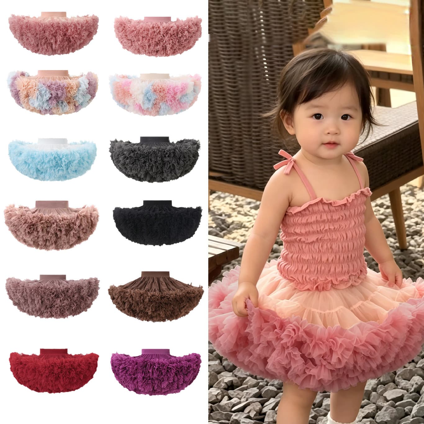 Tutu Skirt Second Generation Tutu Skirt Baby Girl Princess Skirt Tutu Skirt Girl Puffy Skirt Soft Gauze Lolita Skirt