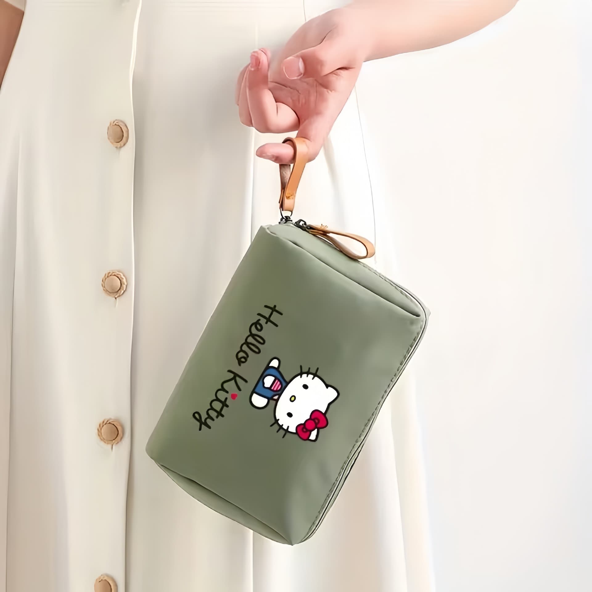 Travel Organizer Cosmetic Bag Hello Kitty Cartoon Handbag Multi-functional Large Capacity Portable Casual Bag