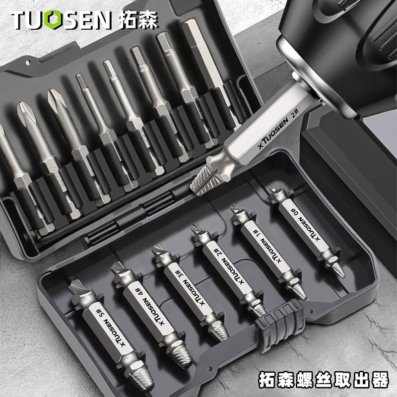 Tuosen faucet broken screw extractor tap to remove broken screws reverse screw extractor tool