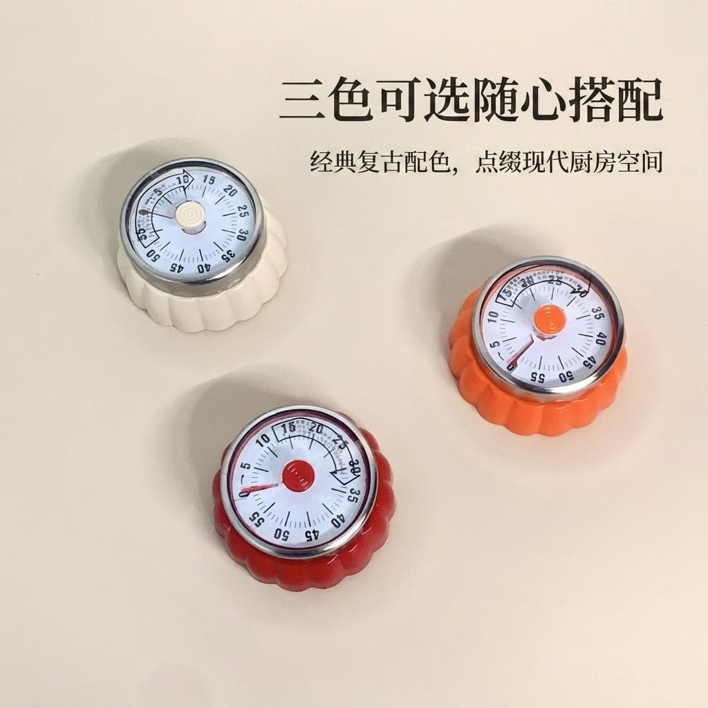 Kitchen timer magnetic mechanical Japanese timer stainless steel cooking reminder with magnet visualization