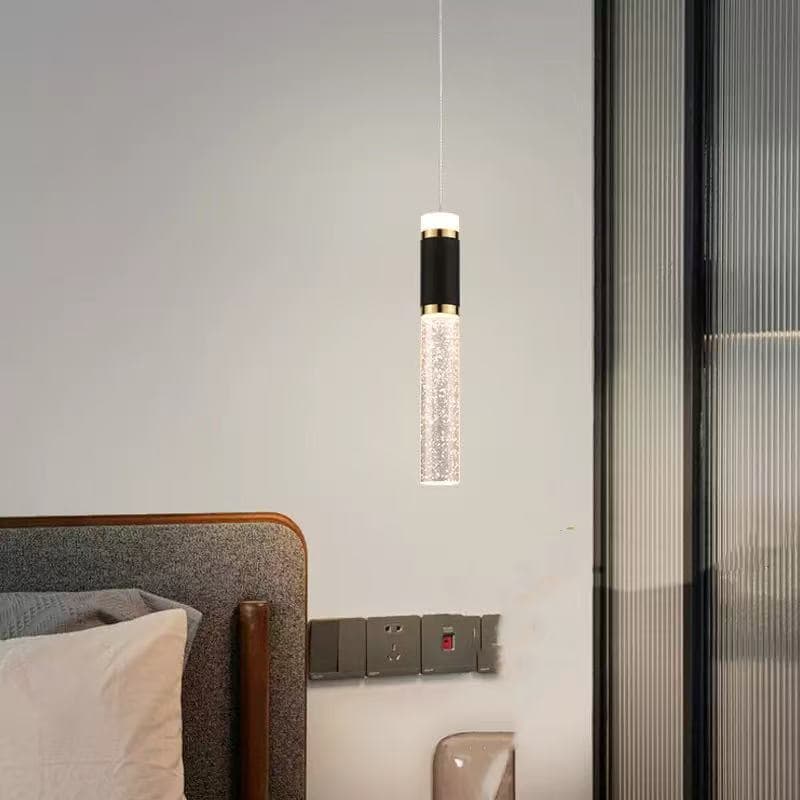Long Tube Bubble Pendant Light for Entryway Bedside Bedroom Bar Counter Dining Room Modern Minimalist Decorative Ambient Hanging Light
