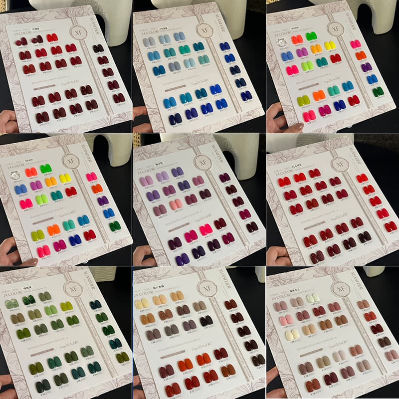 24-Color Gel Nail Polish Set Brightening Green White Red Blue UV Gel Nail Polish Morandi Collection