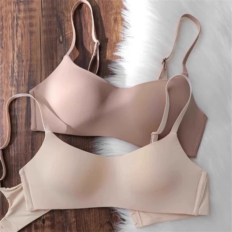 One-Piece Seamless Thin Small Breast Push-Up Women's Underwear with Anti-Sagging Support, Comfortable Wire-Free Breathable Bra