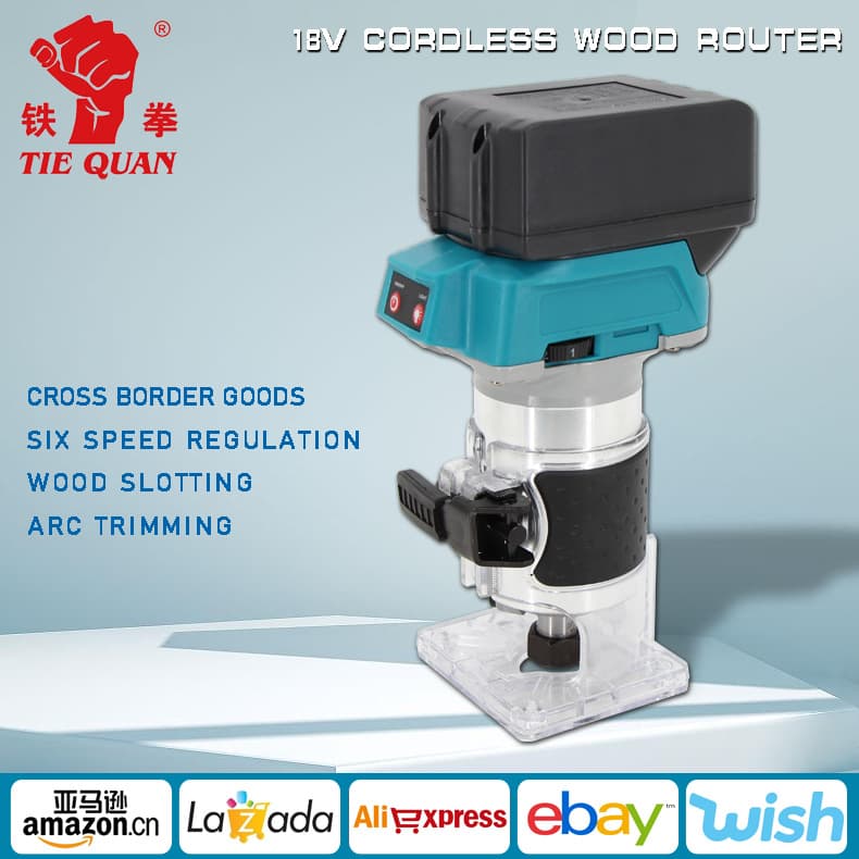 Brushless Lithium Trimming Machine Grooving Tool Woodworking Trimming Hole Punching Carving Tool Woodworking Plate Hole Opening