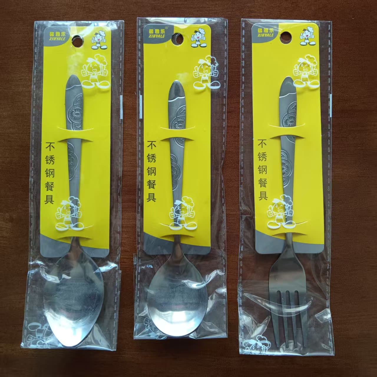 Crane fork spoon round spoon children's stainless steel spoon rice spoon domestic trade western food knife fork spoon kitchen card set