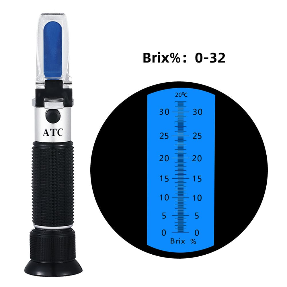 Handheld Refractometer 0-32% Brix Meter for Juice, Syrup, Dessert Concentration Detection, Cutting Fluid Sugar Measurement