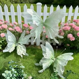 New Monet Garden Decoration Mesh Butterflies Silk Butterflies Silk Screen Butterflies Floral Window Display Wedding Butterfly Props