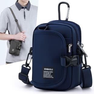 Multi-Functional Business Phone Bag Men's Outdoor Sports Casual Crossbody Bag Water-Resistant Nylon Multi-Zipper Storage Waist Bag