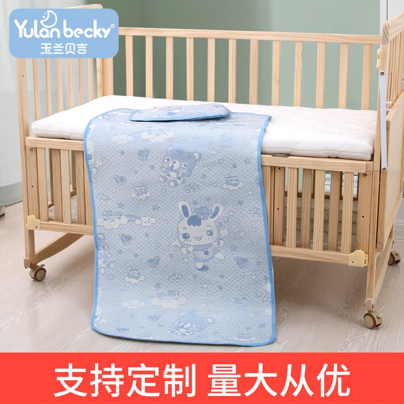 In stock baby crib cooling mat, sweat-absorbent and breathable ice silk mat, baby cooling mat, piano mat, kindergarten nap mat, printable.