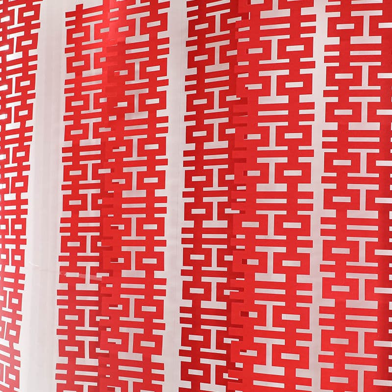 Felt Double Happiness Character, Long Connected Double Happiness for Wedding Room Decoration, Non-woven Wedding Supplies for Bedroom and Living Room