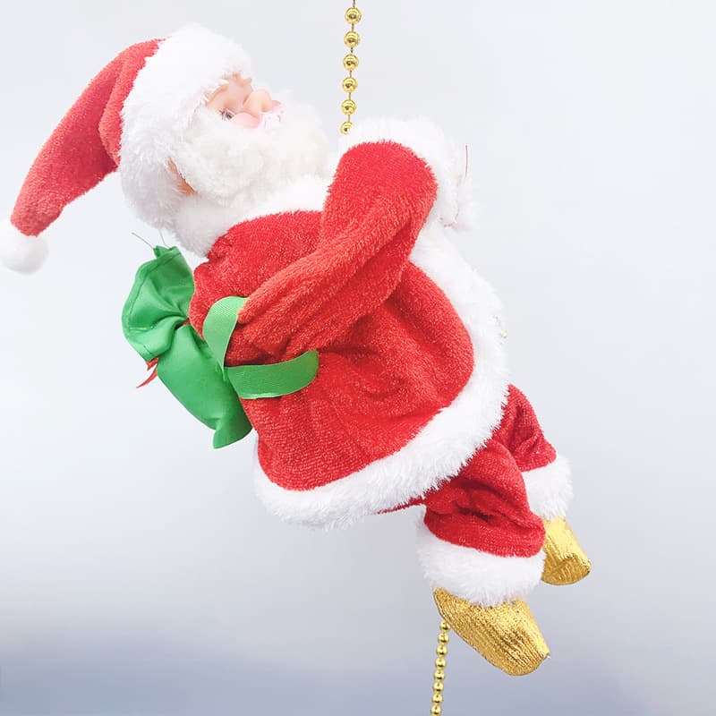 Electric Santa Claus Climbing Stairs Christmas Decorations Window Toys Crawling Beads Santa Claus Gifts Christmas Decorations