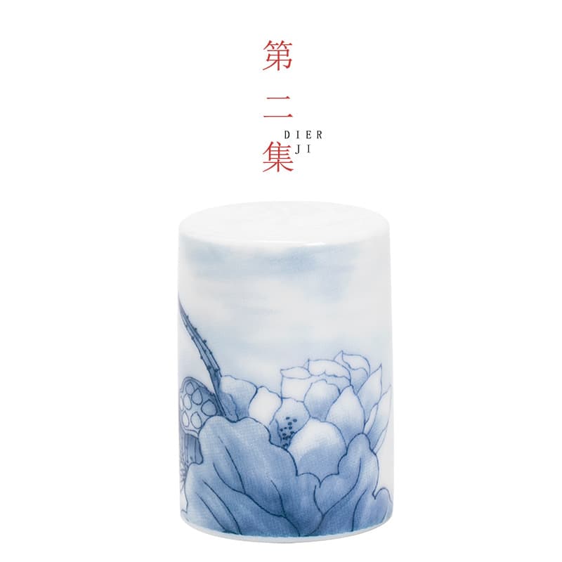 Second Collection Blue and White Hand-Painted Mutton Fat Jade High-end Home Lid Rest Decor Chinese Style Gift for Leaders Elders Gift Box Set