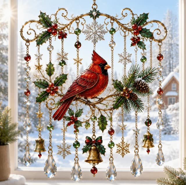 Cross-border new product Christmas Window Hanging handmade Christmas window hanging acrylic craft decorations