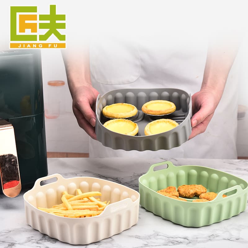Creative Air Fryer Silicone Baking Tray Heat Resistant Non-Stick Cooking Mat Modern Simple Style Kitchen Accessory