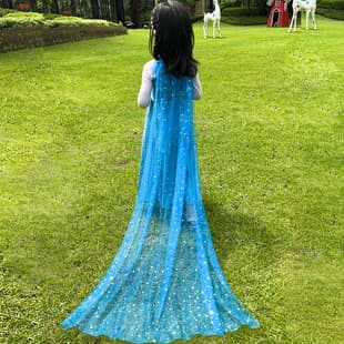 Girls Summer Thin Sun Protection Frozen Elsa Princess Cape with Hood New Baby Outdoor Birthday Cloak