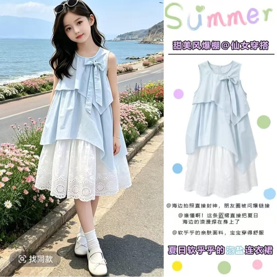 Girls Summer Dress 2026 New Fashionable Princess Dress for Older Children Beautiful Fairy Dress