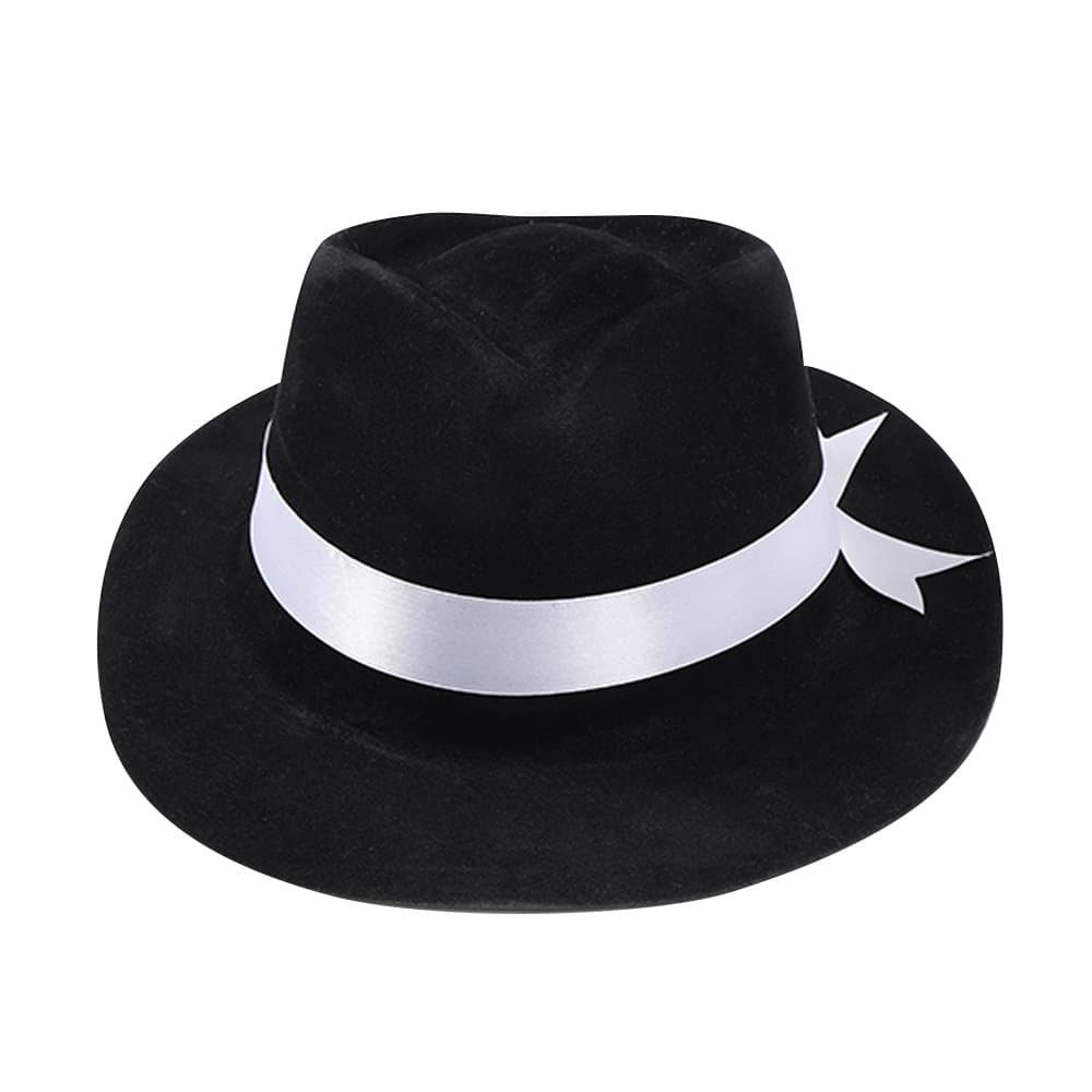 Flocked denim hat with sash, printable logo, stylish for parties, gatherings, and festivals. PVC plastic hat.