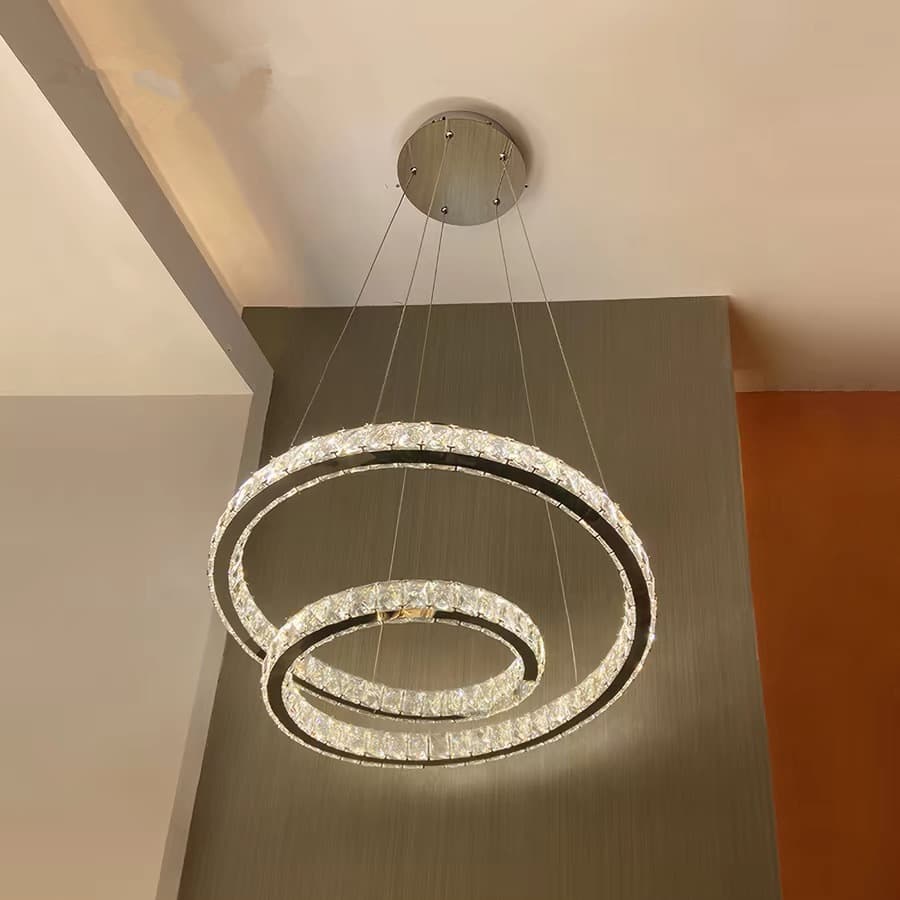 Light Luxury Crystal Living Room Lighting Fixtures, High-End Bedroom Lamps, Creative and Elegant Villa Lobby Dining Room Modern Minimalist Chandeliers