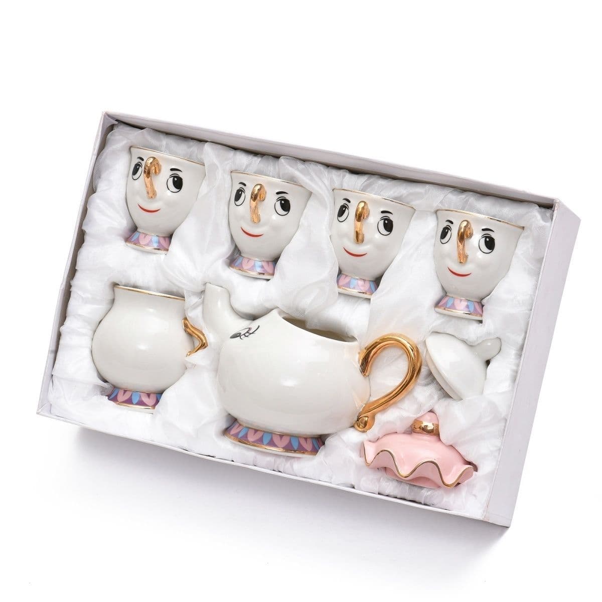 Lady Mug Beast Teapot Ceramic Gold-Plated Tea Pot Water Cup Mrs. Arch Cup Six-Piece European Style Heat-Resistant In Stock