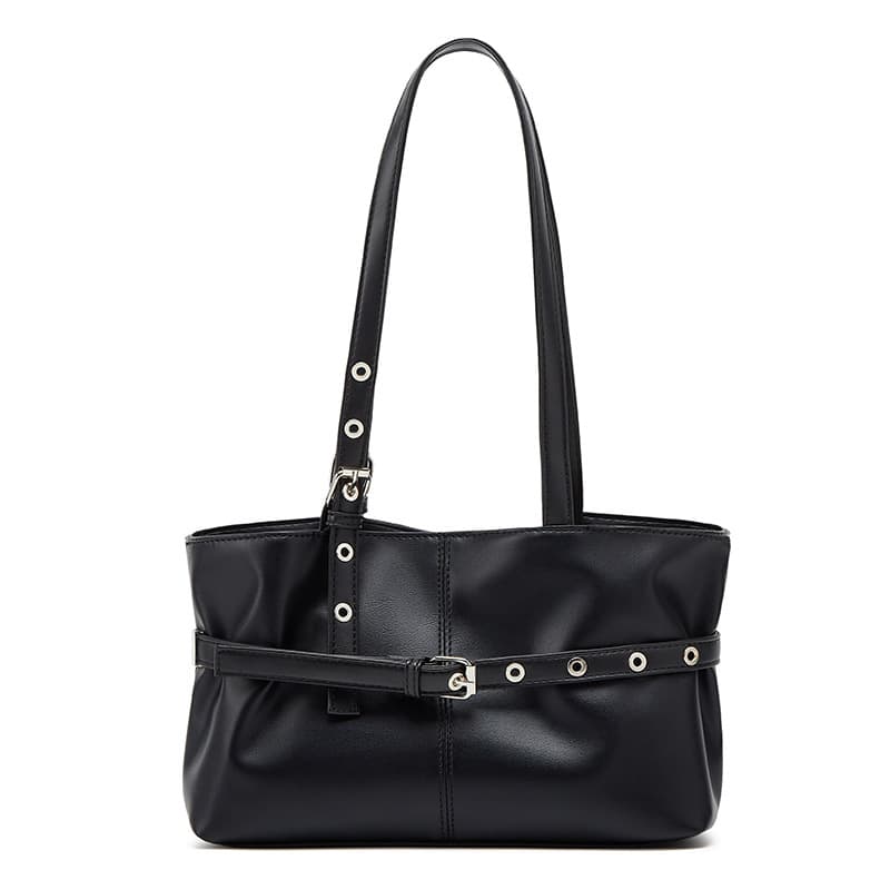Korean style casual large-capacity tote bag 2025 winter new shoulder bag women's simple and versatile sweet and cool motorcycle bag