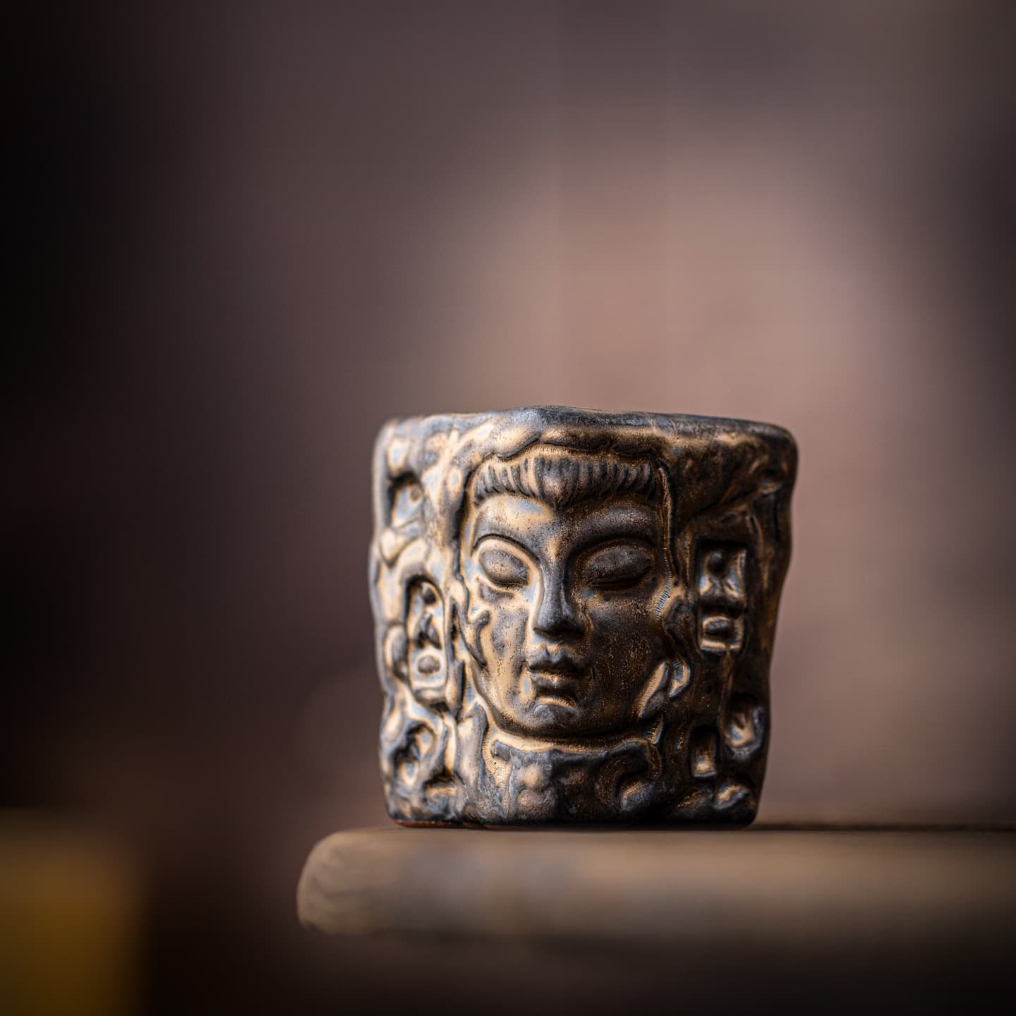 Gilt Rust Glaze Dunhuang Tea Cup Square Cup Host Cup Ceramic Cup Single Cup New Chinese Tea Room Custom Logo