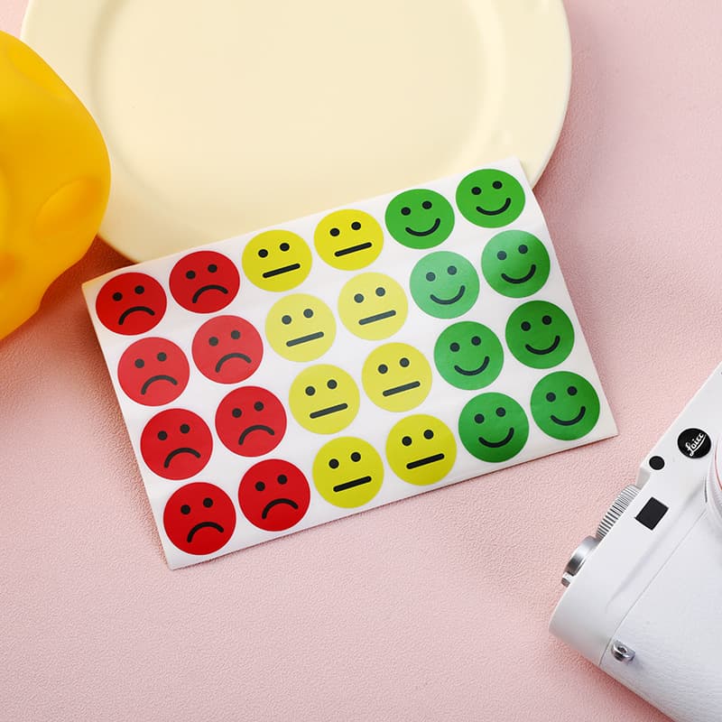 New Emotion Expression Stickers, Smiley Happy/Sad Face Stickers - Red/Yellow/Green Stickers