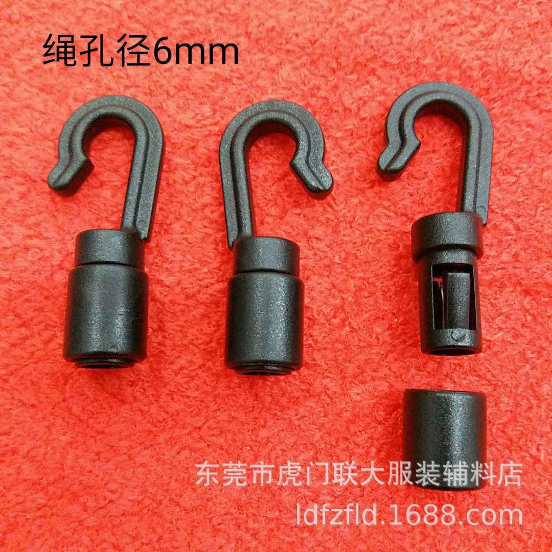 Spot 6MM plastic elastic rope hook, plastic hook, plastic kayak plastic rope hook, outdoor tent hook