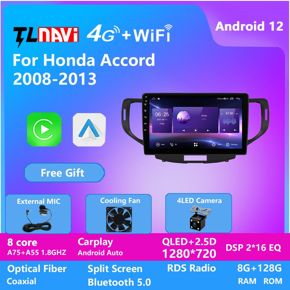 Cross-border Supply Android Large Screen Navigation for Honda Spirior 8th Generation Accord 2008-2013