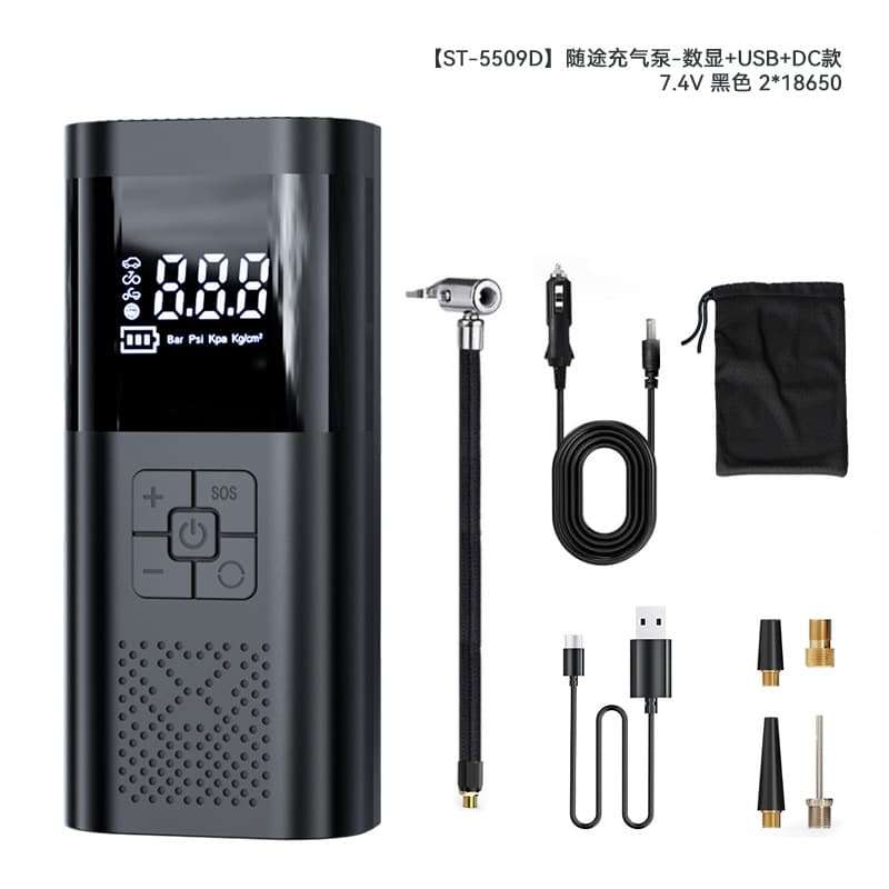 Car Tire Inflator, Wireless Lithium Battery Smart Digital Display Electric Air Pump, Tire Inflator, Portable Inflator for Cross-Border