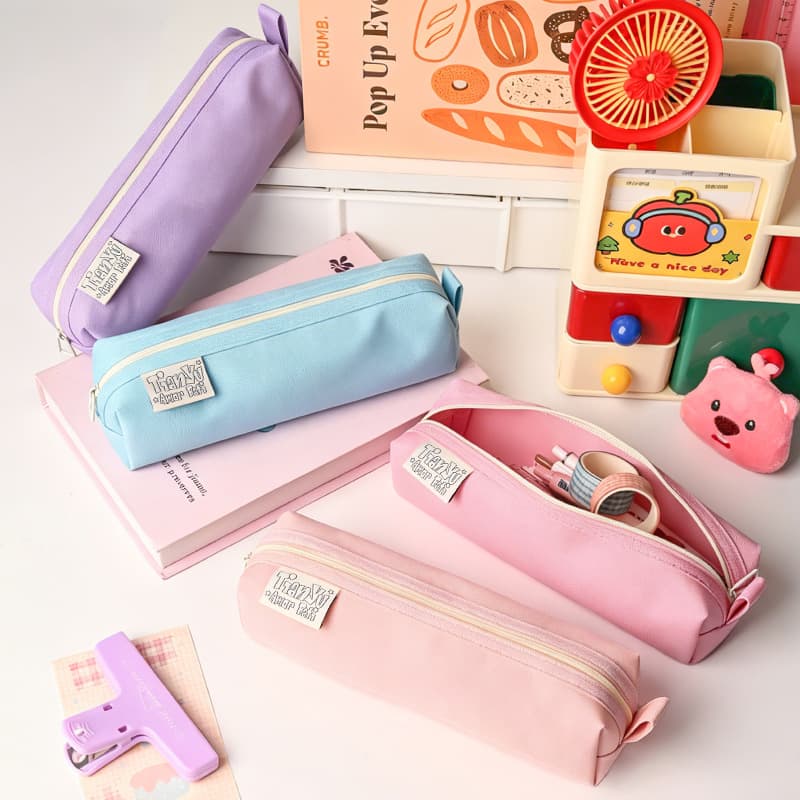 New High School Student Minimalist Korean Style Pencil Case Custom Compact Lightweight High Aesthetic Pencil Pouch Student Exam Stationery Bag