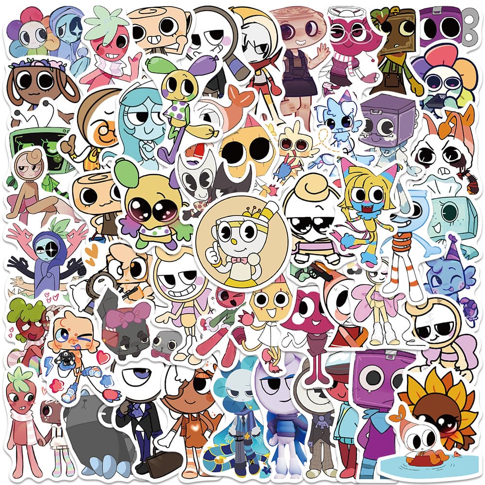 54 New Cross-Border Dandy's World Cartoon Game Stickers Suitcase Skateboard Computer DIY Stickers