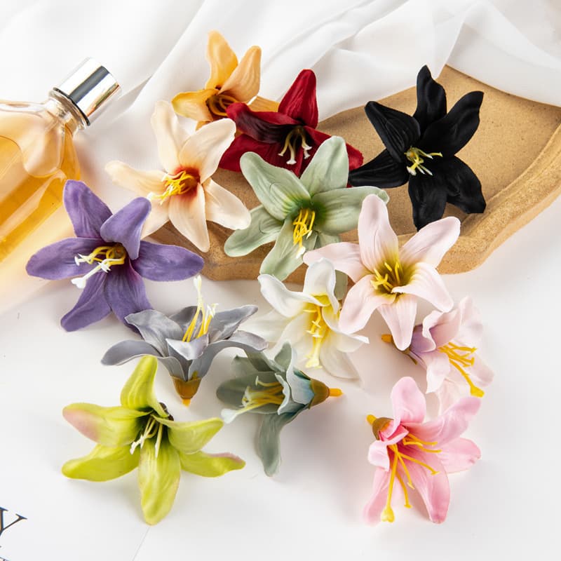 Simulated Lily Artificial Silk Flower Headdress Hair Accessories Handmade Accessories Wedding Home Decoration Manufacturers Wholesale
