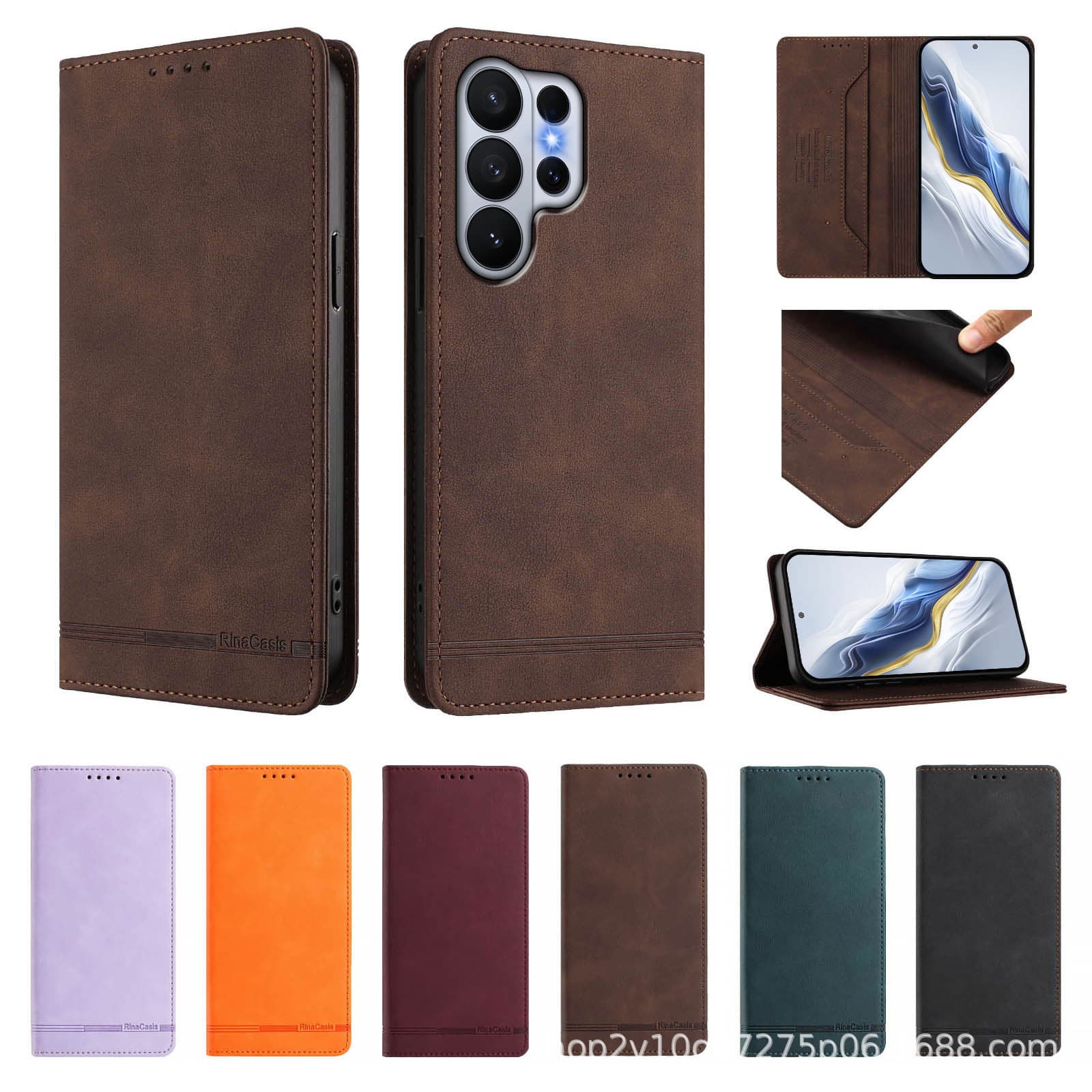 Suitable for Sharp Aquos Wish 6 Phone Case, Strong Magnetic Card Slot, Anti-Theft Swipe Protection, Full-Cover Case