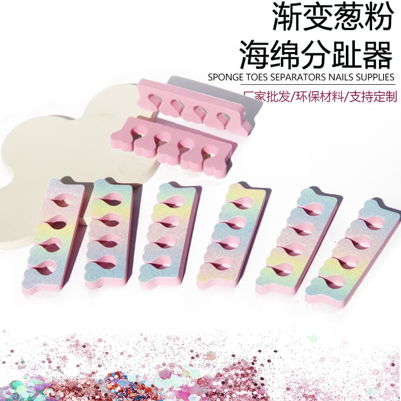 Factory Wholesale Gradient Pink Toe Separator Heart Sponge EVA Toe Spacer Foot Separator Children's Makeup Accessories
