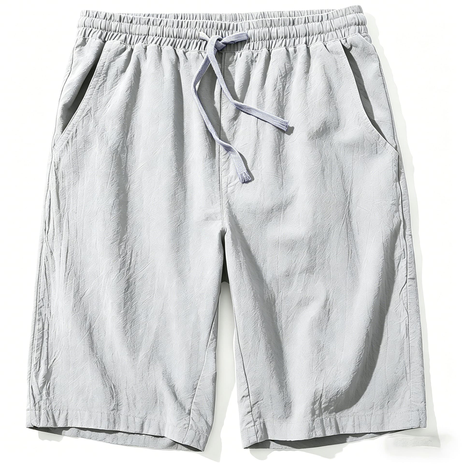 23DK01 Premium Linen Shorts for Men Summer Cotton-Linen Knee-Length Shorts Loose Casual Linen Shorts