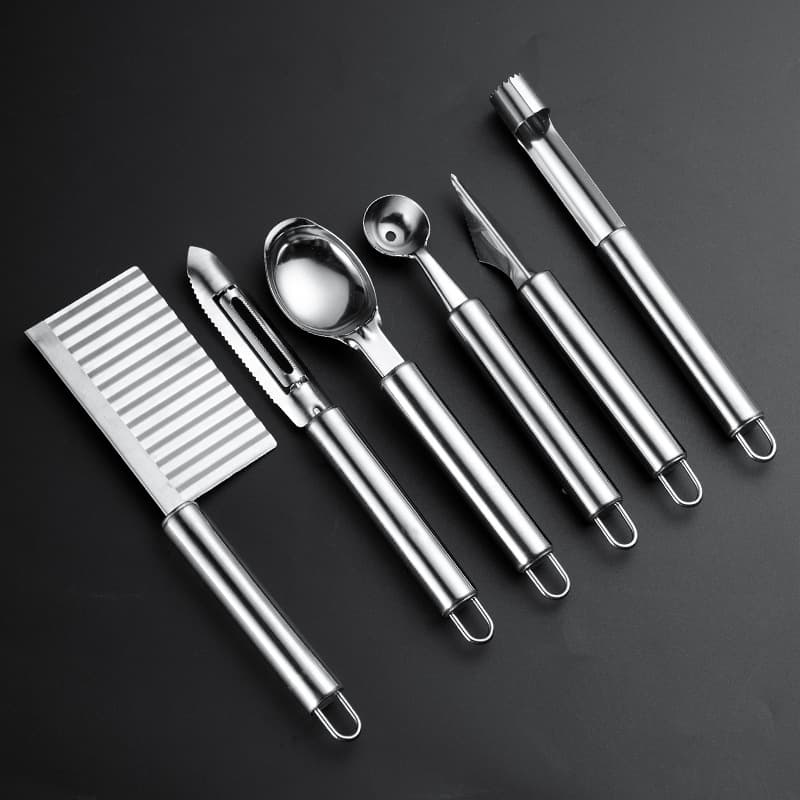 Stainless Steel Kitchen Gadget Set Fruit Knife Corer Carving Knife Watermelon Ball Scoop Potato Peeler