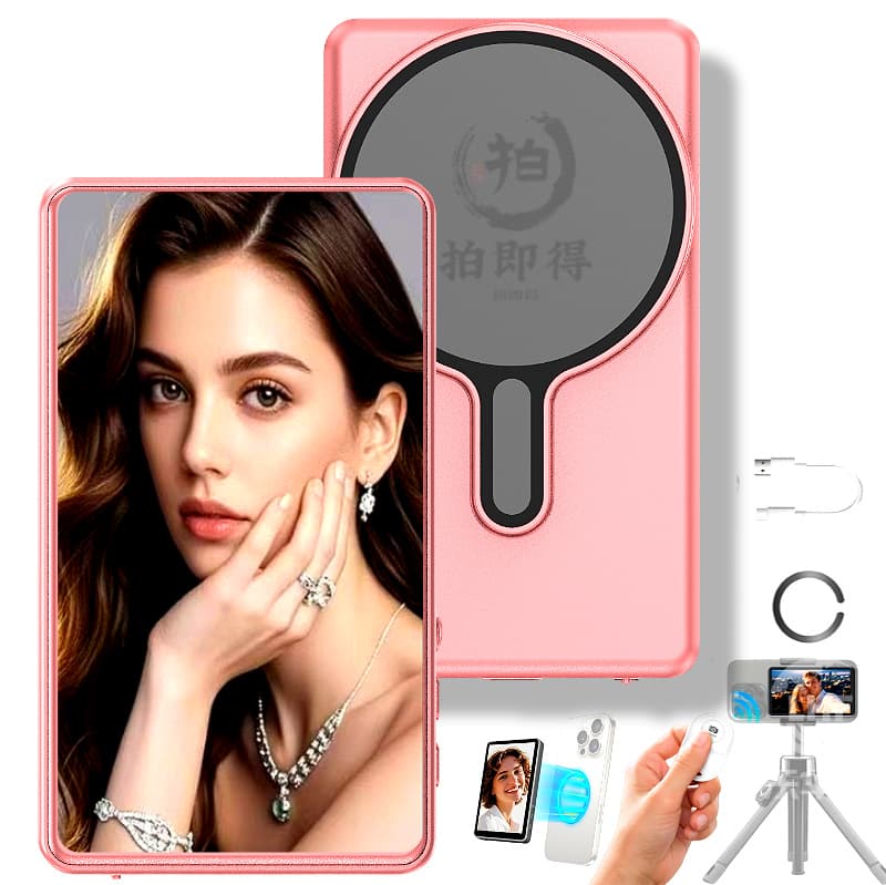 Magnetic Rear Camera Selfie Mirror - Live Streaming Assistant for Android/Apple