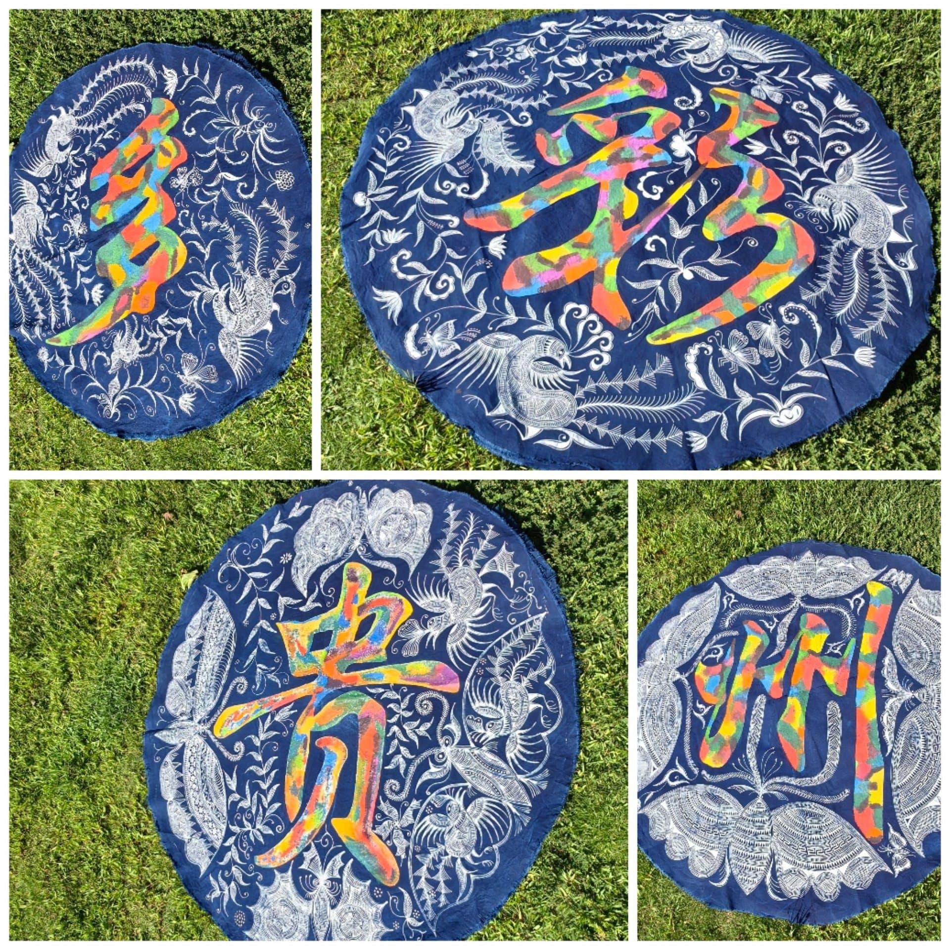 Guizhou ethnic characteristic Miao minority homestay table runner bed runner hand-painted local cloth scarf restaurant hotel decoration