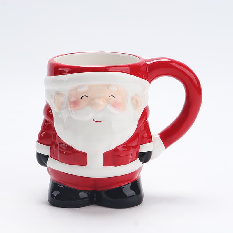 Santa Claus Mug Santa Claus Shape Ceramic Cup Export Coffee Cup Milk Cup Hand-Painted Christmas Water Cup