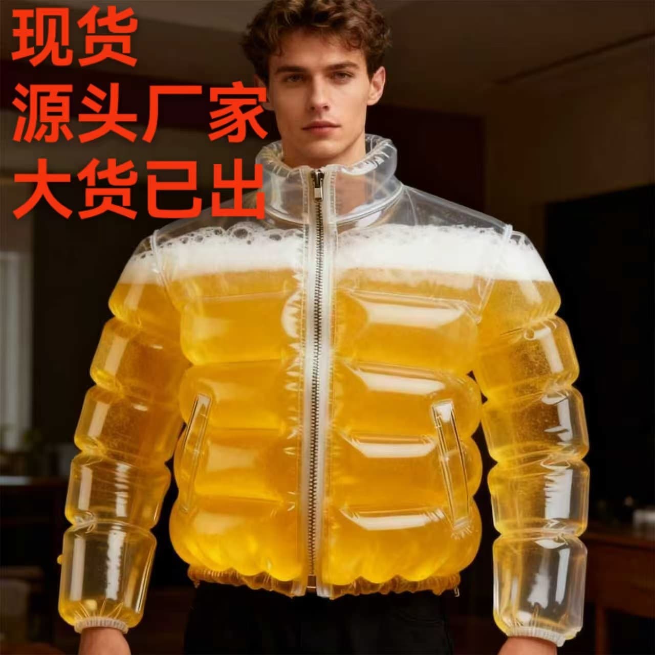 Transparent Beer-Filled Jacket for Pools