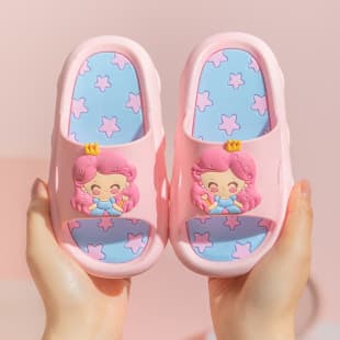 2024 New Summer Little Dinosaur Princess Children's Sandals Slippers, Soft Sole Non-Slip Shoes for Middle and Older Girls Wholesale