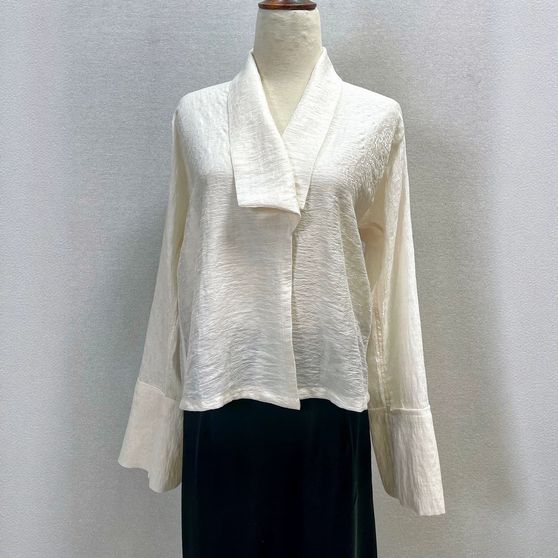 SY009 Sheer Inner Top Tibetan Women's Blouse White Shirt to Wear with Bola Skirt