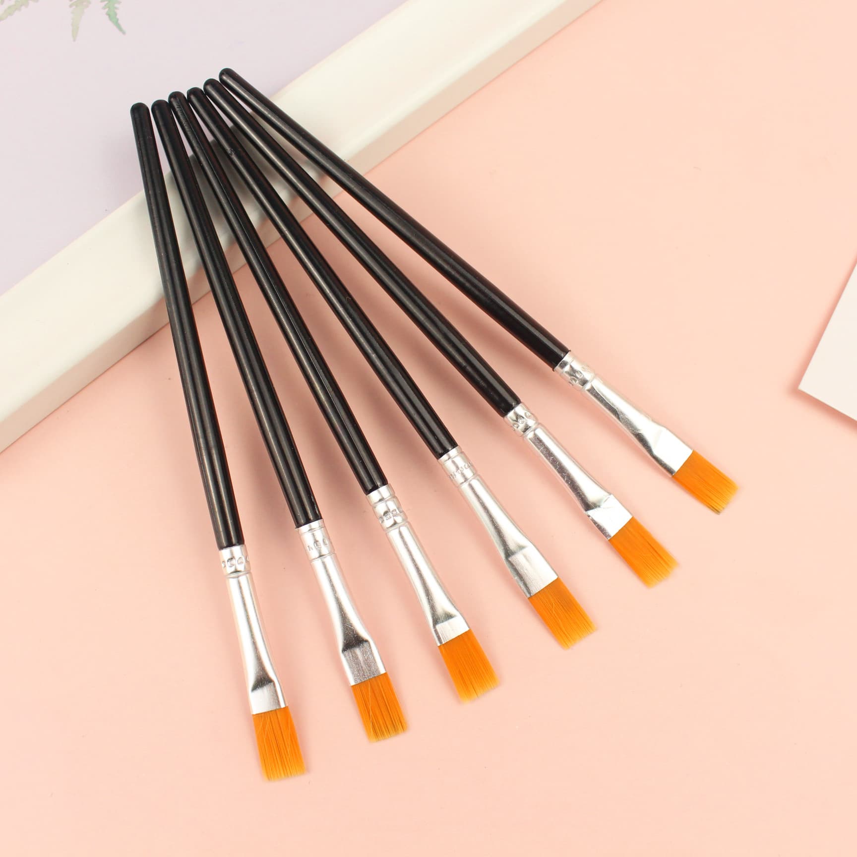 12.5cm plastic paintbrush, watercolor acrylic flat brush, outlining brush, vinyl plaster paint brush, paintbrush number brush