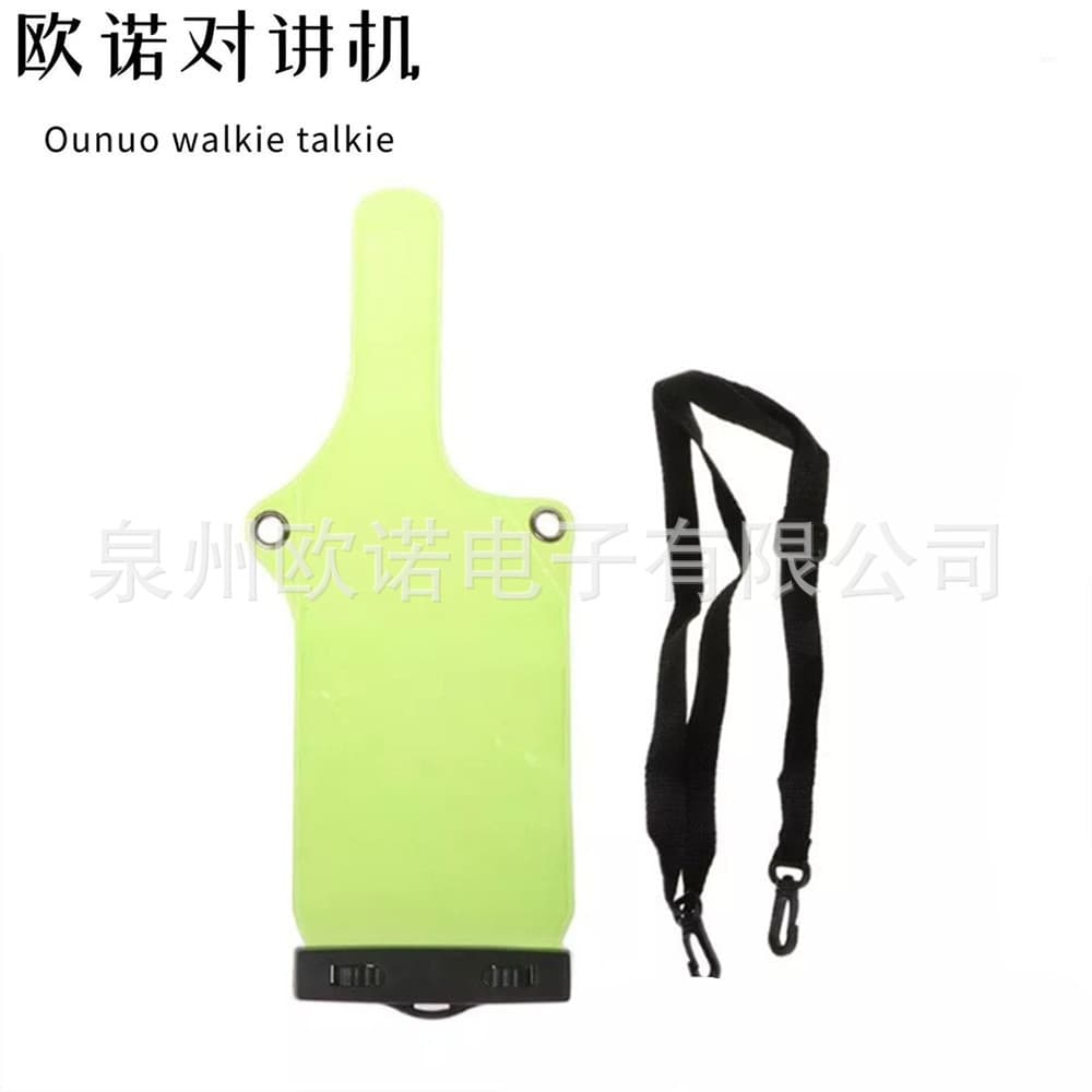 Walkie Talkie Waterproof Pouch Black Clip Green Version Waterproof Bag Compatible with Baofeng Kenwood TYT Puxing