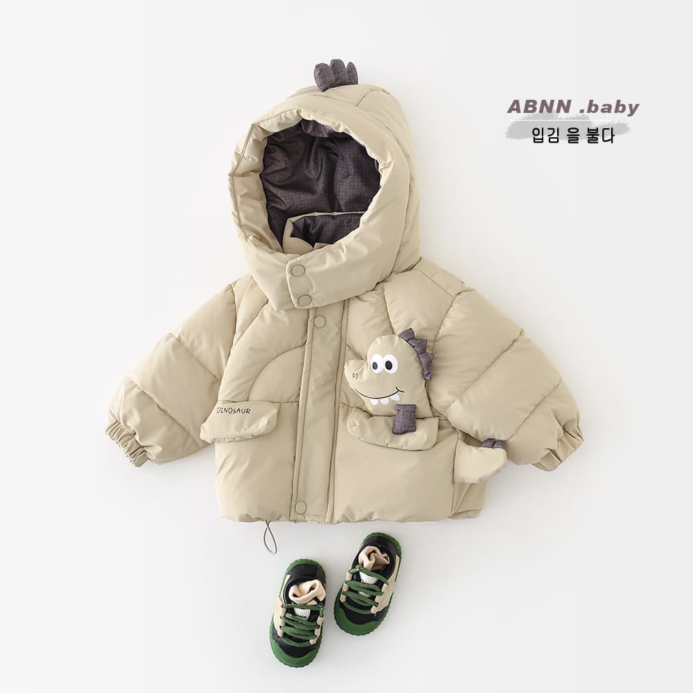 Children's Winter Padded Jackets New Style, Baby Windproof Hooded Cartoon Dinosaur Coats, Infant Thick Outerwear Model 50011