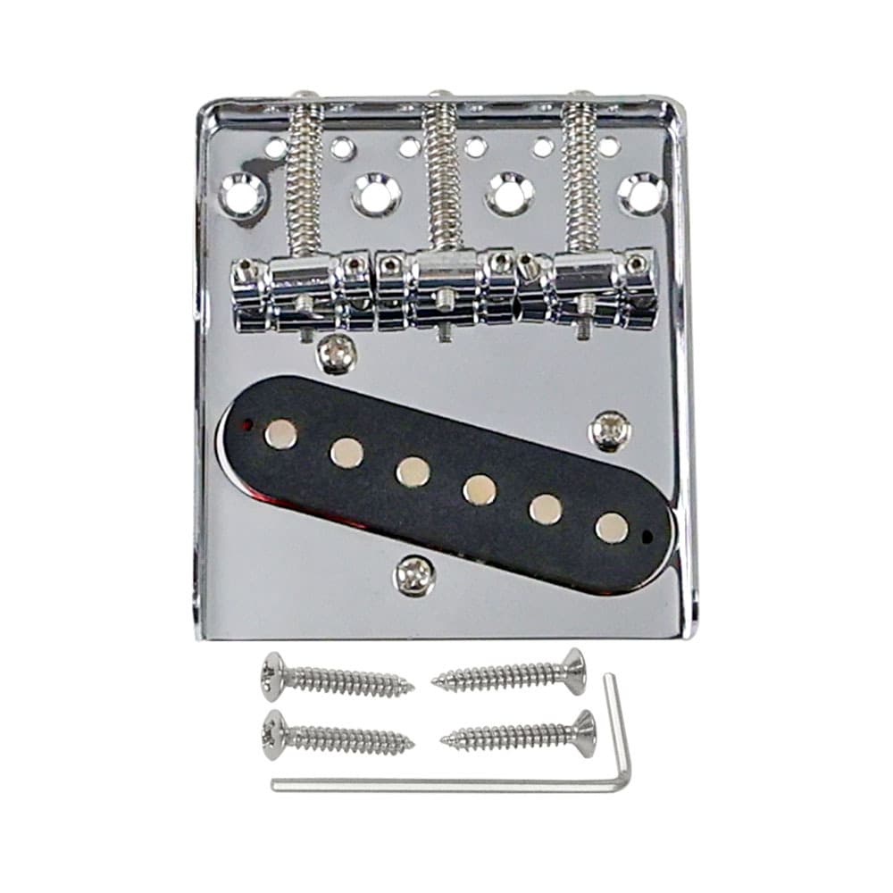 Electric Guitar Parts 3-Saddle TL Fixed Bridge with Three-String Tailpiece