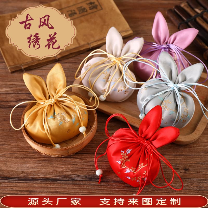 Chinese antique style cute rabbit sachet carry-on purse Hanfu accessories pendant sachet Mid-Autumn sachet empty bag wholesale